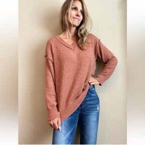BiBi Textured V Neck Sweater